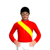 RED, YELLOW RIGHT SASH, Black cap