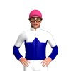 WHITE,NAVY HALVED,NAVY DIAMOND BAND ,NAVY SLEEVES,WHITE HALVED, Pink cap