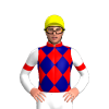 RED, NAVY DIAMOND CHECKS, WHITE SLEEVES, RED ARMBANDS, Yellow cap