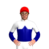 WHITE,NAVY HALVED,NAVY DIAMOND BAND ,NAVY SLEEVES,WHITE HALVED, Red cap