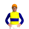 YELLOW, NAVY DOUBLE BAND, SLEEVES, Orange cap
