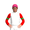 WHITE, GREEN FIVE STARS, RED SLEEVES, GREEN ARMBANDS, Pink cap