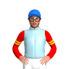 LIGHT BLUE, RED FIVE STARS, RED SLEEVES , YELLOW DOUBLE ARMBAND, Blue cap