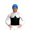SILVER, BLACK HALVED, BLACK DIAMOND BAND, WHITE SLEEVES, Blue cap