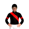 BLACK, RED RIGHT SASH, ARMBAND, Black cap