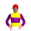 YELLOW, PURPLE BAND, SLEEVES, Red cap