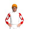 WHITE, SLEEVES, RED DIAMOND CHECK, Orange cap