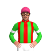 RED, LIME GREEN STRIPES, SLEEVES, WHITE ARMBANDS, Pink cap