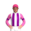 WHITE,PURPLE STRIPES,HOT PINK SLEEVES,PURPLE ARM BAND, Pink cap