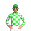 LIME GREEN, WHITE CHECK, CHECKED SLEEVES, Green cap