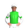LIME GREEN, WHITE SLEEVES, LIME GREEN ARMBAND, White cap