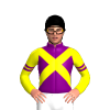 PURPLE, YELLOW CROSSED SASHES, YELLOW SLEEVES, PURPLE DOUBLE ARMBAND, Black cap