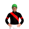BLACK, RED RIGHT SASH, ARMBAND, Green cap