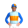 Light Blue, Orange Band, Blue Sleeves, Blue And Orange Quartered Cap