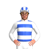 White And Royal Blue Hoops, Striped Cap