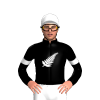 BLACK, WHITE FERNLEAF, ARMBAND, CAP