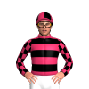 Cerise, Black Hoops, Checked Sleeves, Quartered Cap