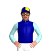 Dark Blue, Yellow Diamond, Pale Blue Sleeves, Dark Blue And Yellow Quartered Cap
