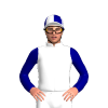 White, Navy Blue Hillside Stud Logo And Sleeves, Quartered Cap