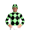 Pale Green, Black Diamonds, Hooped Sleeves, Striped Cap