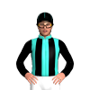 Black, Turquoise Checks, Black Sleeves Turquoise Squares All Over Turquoise Cap, Black Squares
