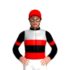 Black And Silver Halves, Red Band, Black Sleeves, Red Armbands And Cap