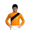 Orange, Black Sash, Black Cap