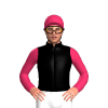 Black And Cerise Diamonds, Cerise Sleeves And Cap