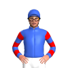 Royal Blue, Red Hooped Sleeves