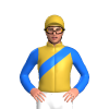 Gold, Blue Sash And Sleeves, Gold Cap