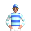 White, Pale Blue And Royal Blue Hoops, Pale Blue Hooped Sleeves, Quartered Cap