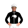 Black, White Kiwi And Seams, White And Black Seams Cap