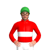 RED, WHITE DOUBLE BAND, Green cap