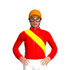 RED, YELLOW RIGHT SASH, Yellow cap