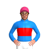 DODGER BLUE, RED BAND, Pink cap