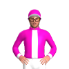SHOCKING PINK, WHITE STRIPE, CUFFS,PEAK