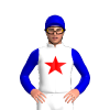 WHITE , RED STAR, MEDIUM BLUE SLEEVES, CAP