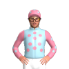 LIGHT BLUE, PINK SHERBET SPOTS, PINK SHERBET SLEEVES, LIGHT BLUE SPOTS, PINK SHERBET CAP, LIGHT BLUE SPOTS 