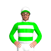 WHITE,LIME HOOPS,SLEEVES,PEAK