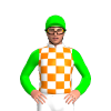 WHITE, ORANGE CHECKS ,LIME SLEEVES, CAP