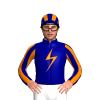 NAVY, ORANGE LIGHTNING BOLT, STRIPES SLEEVES, STRIPES CAP