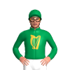 EMERALD GREEN WITH GOLD HARP, EMERALD GREEN SLEEVES & CAP