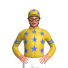 GOLD, ROYAL BLUE STARS, GOLD SLEEVES,ROYAL BLUE DOUBLE ARMBAND, STARS CAP