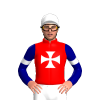 RED,WHITE MALTESE CROSS,NAVY SLEEVES,WHITE ARMBANDS,CAP