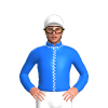 BLUE,WHITE SEAMS,CAP
