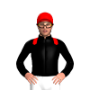 BLACK, RED EPAULETTES, CAP