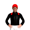 BLACK,RED EPAULETTES, CAP