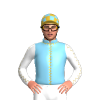 SKY BLUE, GOLD SEAMS, WHITE SLEEVES WITH GOLD SEAMS, GOLD & SKY BLUE CHEQUERED CAP