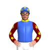 ROYAL BLUE WITH YELLOW COLLAR, MAROON SLEEVES WITH YELLOW STARS, ROYAL BLUE CAP WITH YELLOW STARS
