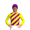 Yellow, Purple Diagonal Stripes And Cap